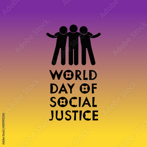 World day of social justice, 20th February awareness post for social media with large justice scale vector illustration .Social justice day banner ,poster, templet.