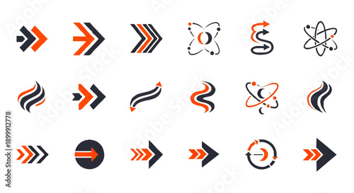 Assorted Abstract Arrows and Symbols Design Elements.