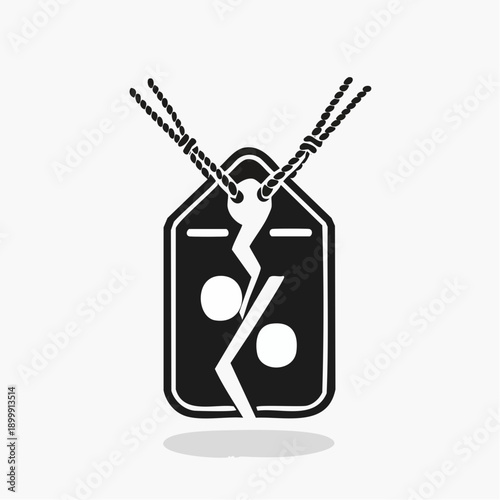 Broken Price Tag Icon Symbol for Canceled Sale or Invalid Price