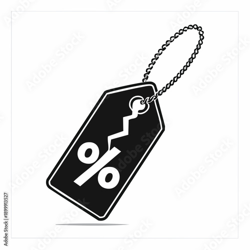 Broken Price Tag Icon Symbol for Canceled Sale or Invalid Price