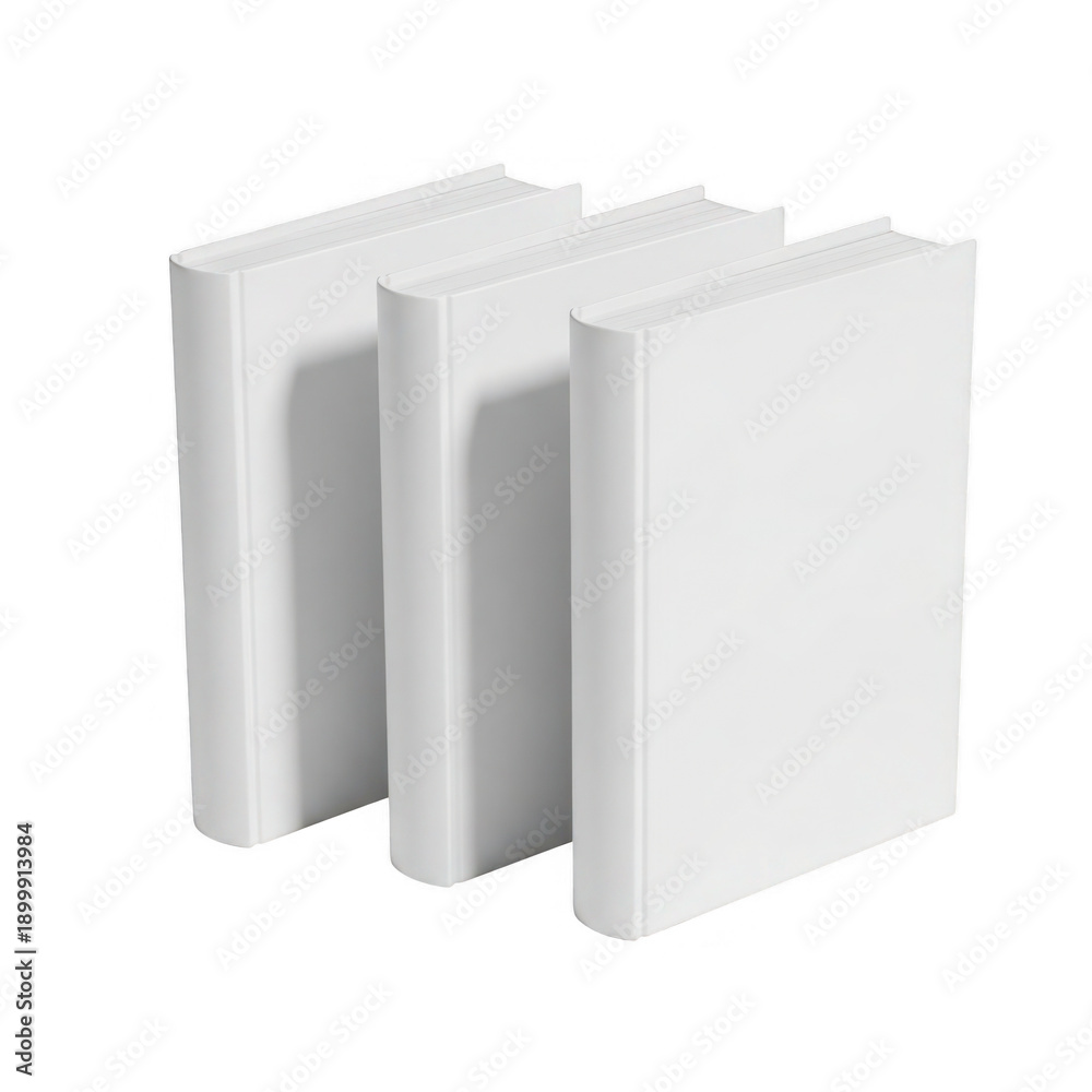 Naklejka premium Three white rectangular objects are standing upright isolated on transparent background
