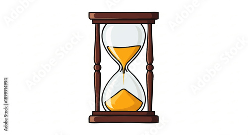 Hourglass Time Measuring Device Illustration.