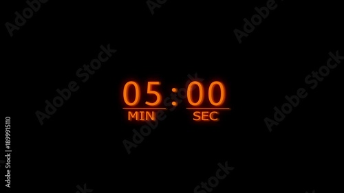 Abstract counting timer animation. Counting timer from 0 to 42 minutes animation.