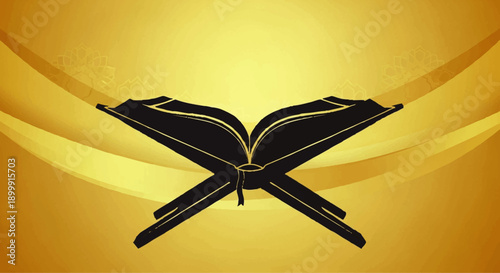 Open Quran Book on Rehal Stand.