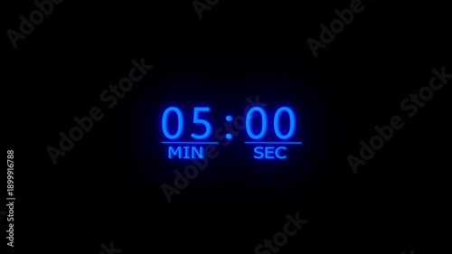 Abstract counting timer animation. Counting timer from 0 to 19 minutes animation.