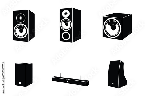 Collection of black speaker silhouettes