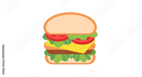 Delicious cheeseburger with lettuce and tomato