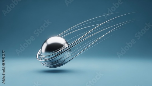 Silver Ball Motion Blur Abstract Background.