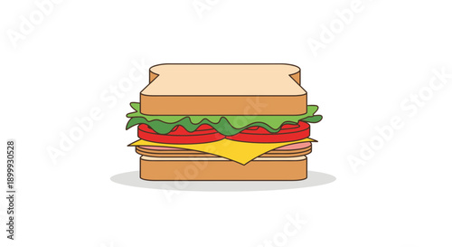 Delicious sandwich in a cardboard box, perfect for lunch