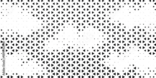 Seamless halftone triangle pattern. Random vector noise texture