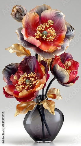 Decorative blossom arrangement vase high resolution photo