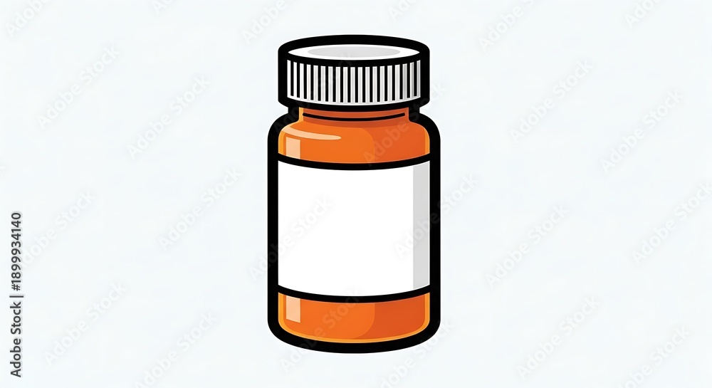 Obraz premium Orange Medicine Bottle with Blank Label.