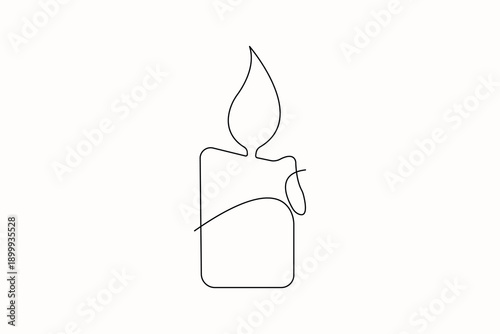 Candle simple one line drawing modern minimalist illustration