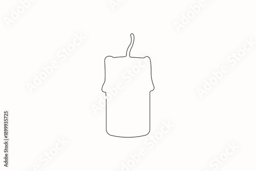 Candle elegant one line drawing clean outline illustration