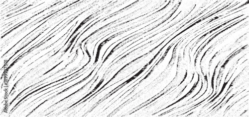 Swirled and curled stripes and brush strokes texture. Marble or acrylic artwork imitation. Cool and swirly background. Abstract vector illustration. Black isolated on white. EPS10