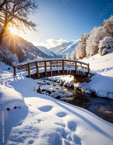 Wallpaper Mural winter landscape in the mountains Torontodigital.ca