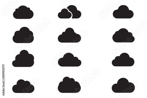 Cloud icon. Cloud weather sign collection. Nature cloud bubble elements. Stock vector