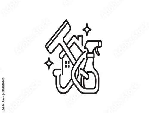 Cleaning supplies vector illustration