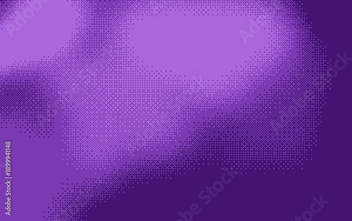 Abstract purple halftone dot background with smooth gradient texture. Modern retro pattern design