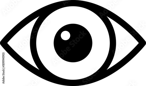 Eye simple icon. Flat line symbol of eye Eyesight vector.