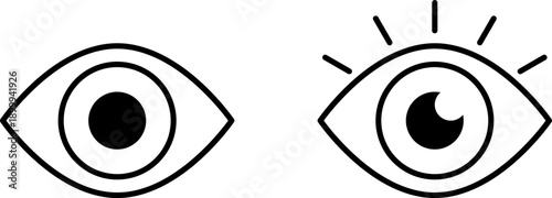 Eye simple icon. Flat line symbol of eye Eyesight vector.