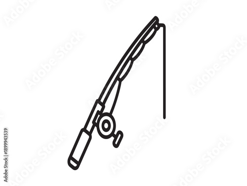 Minimalist fishing rod illustration