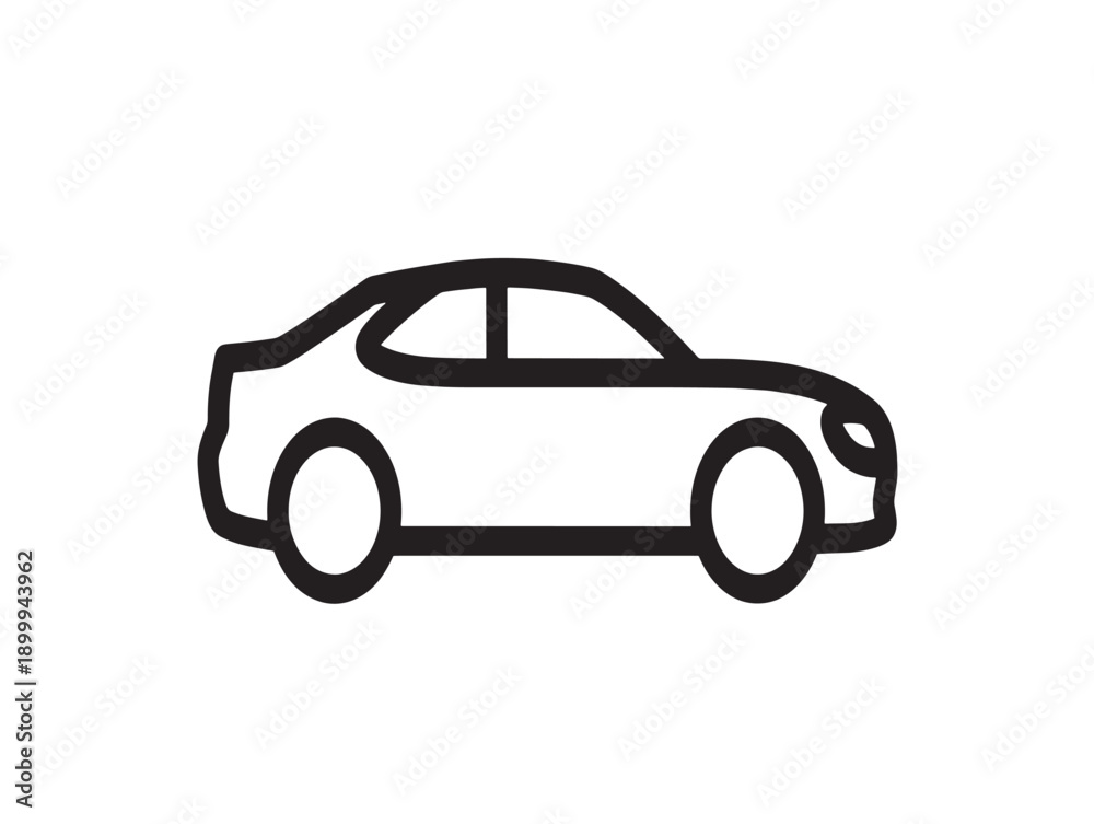 Fototapeta premium Minimalist black and white car vector illustration