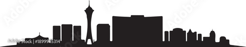 Las vegas skyline silhouette city landscape illustration isolated on light grey