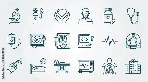 Medical and Healthcare Line Icons Collection