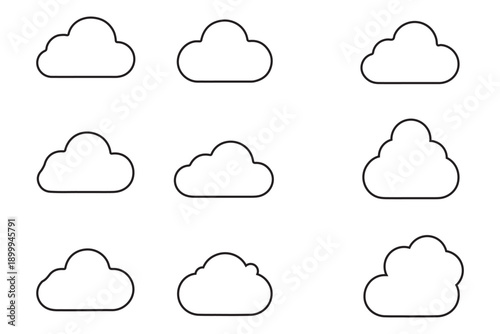 Cloud icon. Cloud weather sign collection. Nature cloud bubble elements. Stock vector
