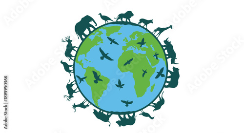 Celebrating world wildlife day with animals around the globe on a sunny day