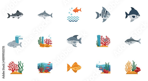 Diverse marine wildlife thrives in the world's oceans on a sunny day