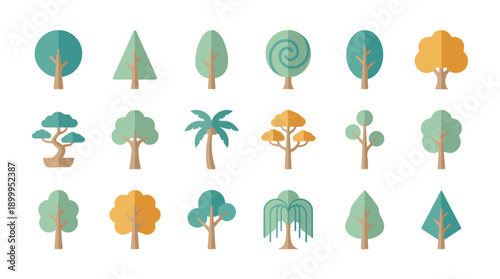 Collection of minimalist flat design UI/UX web and mobile application icons set