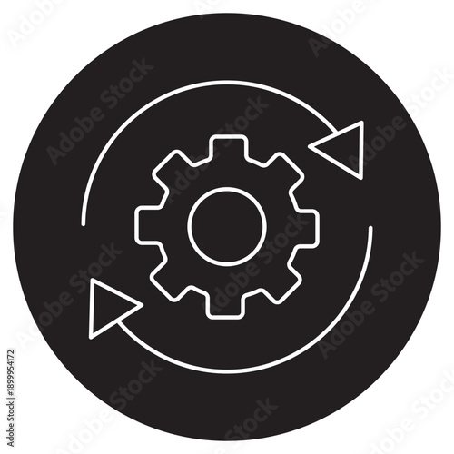 Agile Process icon, Iterative Project Management, Scrum Workflow System, Adaptive Development Cycle, Continuous Improvement Model, vector