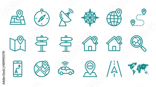 Vector set of settings, tools, and technology maintenance line icons