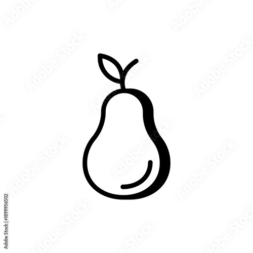 Pear line icon representing fresh fruit and healthy nutrition