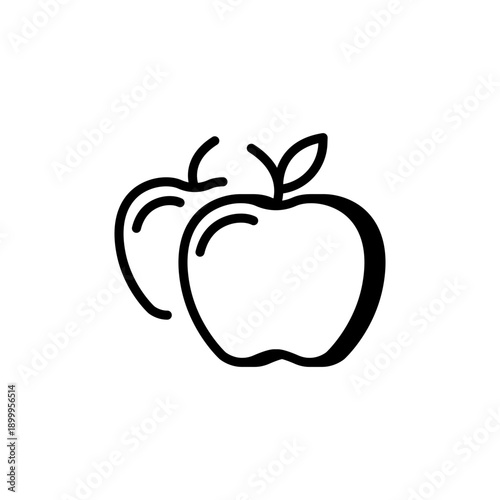 Apple line icon, healthy food and fresh fruit