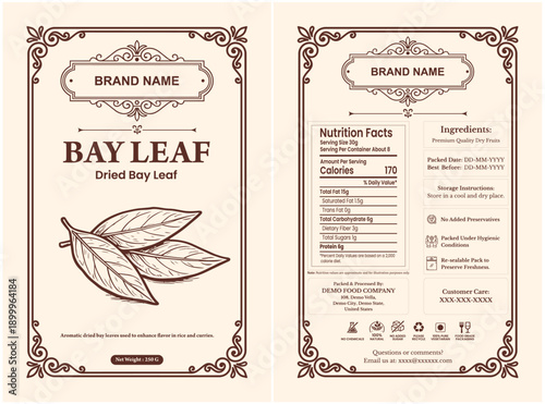 Bay Leaf Packaging Label 