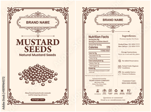 Mustard Seeds Packaging Label 