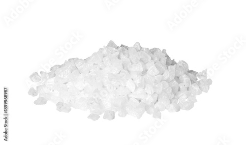 Photos Heap of coarse sea salt crystals on transparent background