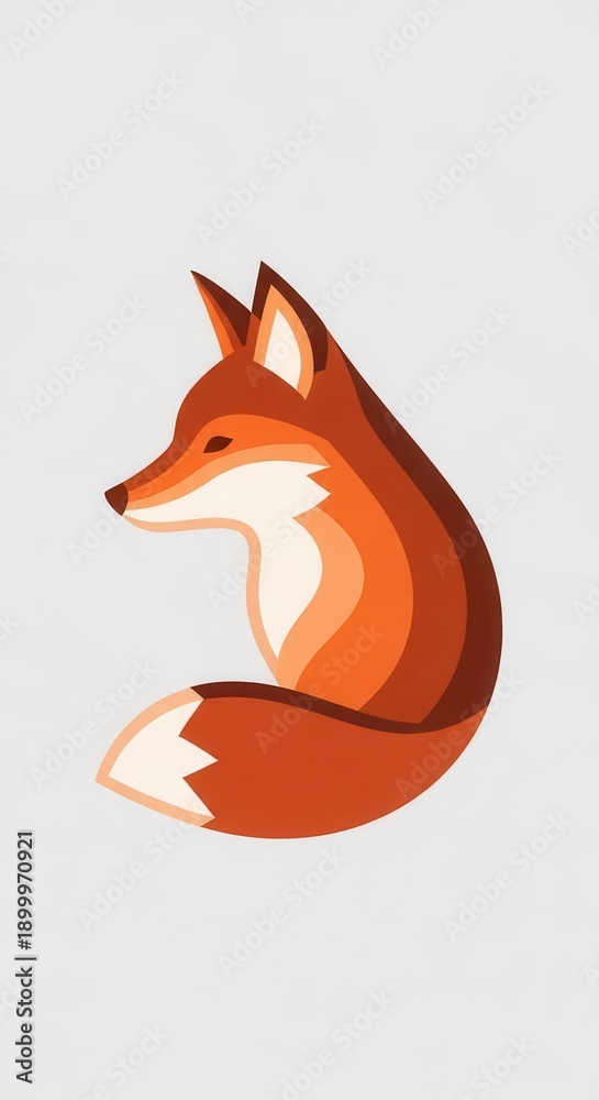 Fototapeta premium Stylized profile portrait of a cunning wild canine rendered in warm earthy tones