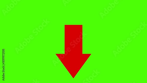 red arrow pointing down loop animation on a green background