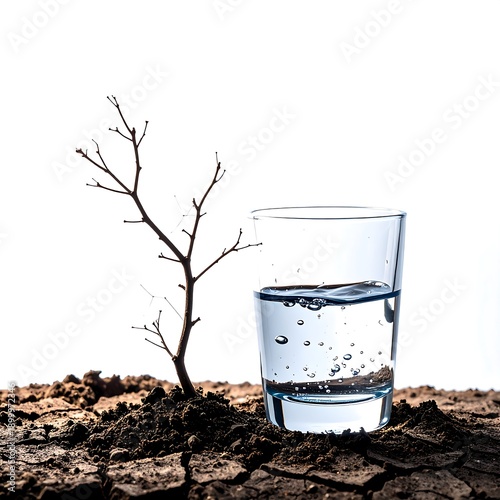 Pure water on desert ground high resolution photo