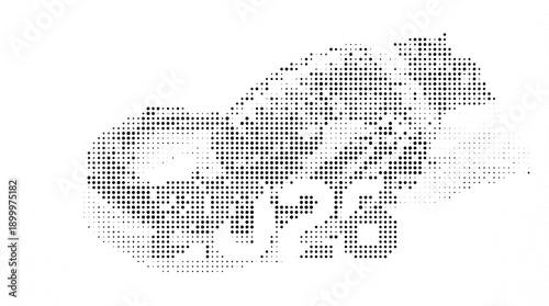 Minimalist halftone portrait of a woman with sunglasses