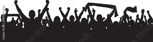 Crowd Cheering Arms Raised at Event