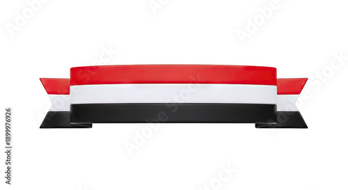 3D Render of Yemen Flag Ribbon