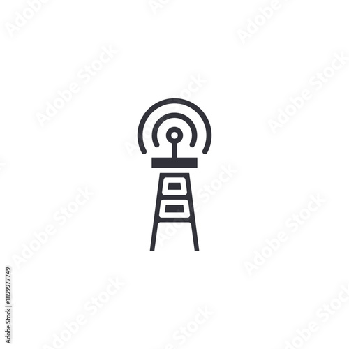 Cellular transmission tower icon representing telecom infrastructure, radio signal broadcasting, and mobile network coverage.