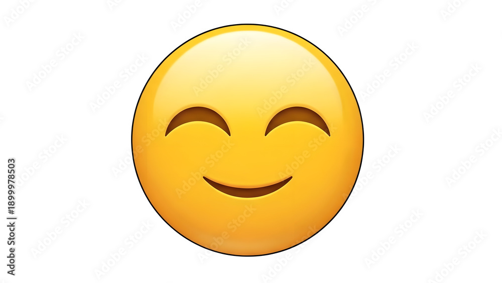 Fototapeta premium Smiling face emoji isolated on transparent background
