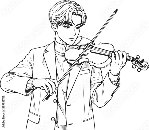 Professional bartender mixing drink with shaker, bar sketch