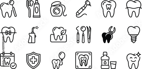 Black and white line of dental care and teeth dental teeth line black and white oral hygiene